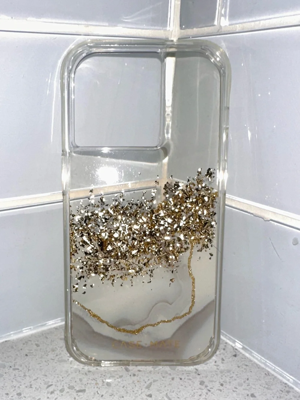 Case-Mate Karat Marble iPhone 14 Pro Case Clear Gold Marble